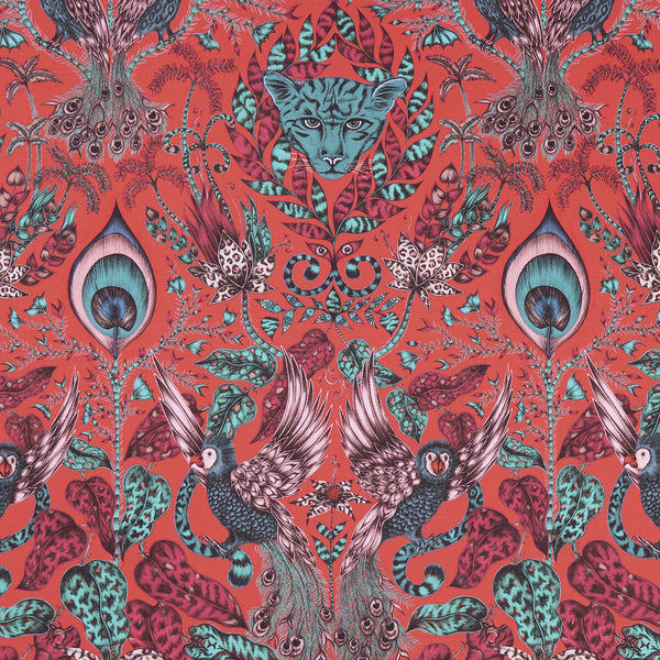 Amazon - Red  By Clarke And Clarke | Animalia By Emma J Shipley For C&C | Animal/Insects Multipurpose Print
