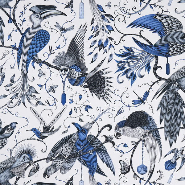 Audubon - Blue  By Clarke And Clarke | Animalia By Emma J Shipley For C&C | Animal/Insects Multipurpose Print