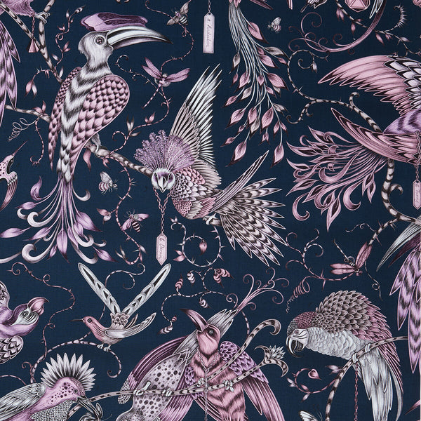 Audubon - Pink  By Clarke And Clarke | Animalia By Emma J Shipley For C&C | Animal/Insects Multipurpose Print