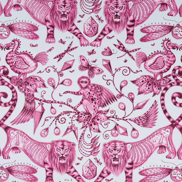 Extinct - Magenta  By Clarke And Clarke | Animalia By Emma J Shipley For C&C | Animal/Insects Multipurpose Print
