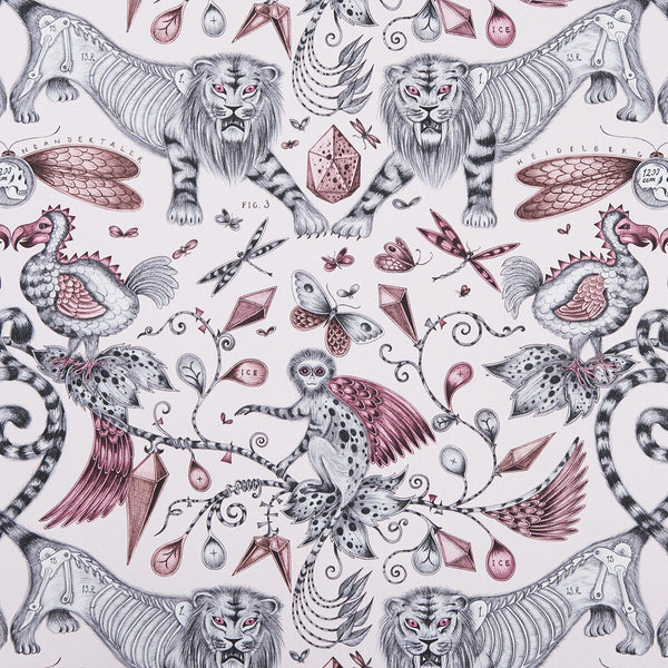 Extinct - Pink  By Clarke And Clarke | Animalia By Emma J Shipley For C&C | Animal/Insects Multipurpose Print