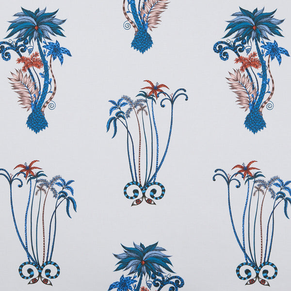 Jungle Palms - Blue  By Clarke And Clarke | Animalia By Emma J Shipley For C&C | Botanical & Floral Multipurpose Print