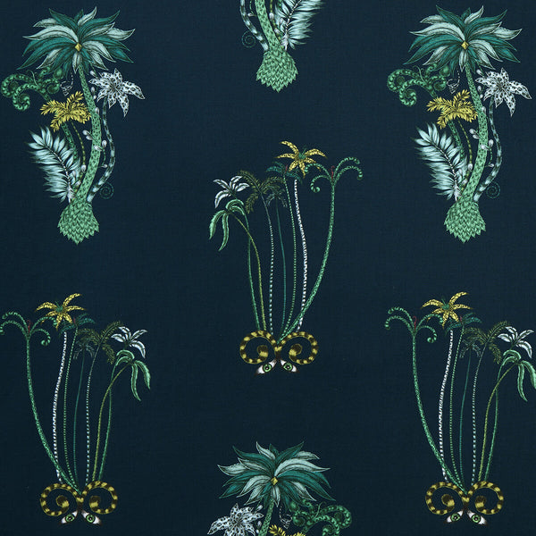 Jungle Palms - Navy  By Clarke And Clarke | Animalia By Emma J Shipley For C&C | Botanical & Floral Multipurpose Print