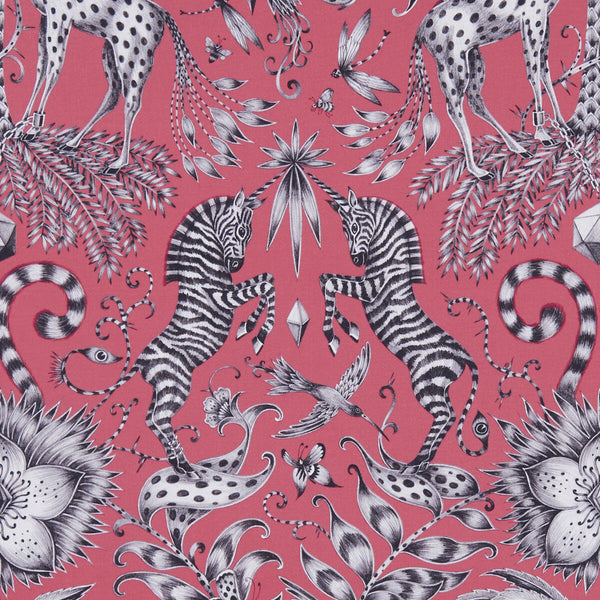 Kruger - Magenta  By Clarke And Clarke | Animalia By Emma J Shipley For C&C | Animal/Insects Multipurpose Print