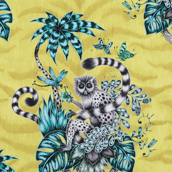 Lemur - Lime  By Clarke And Clarke | Animalia By Emma J Shipley For C&C | Animal/Insects Multipurpose Print