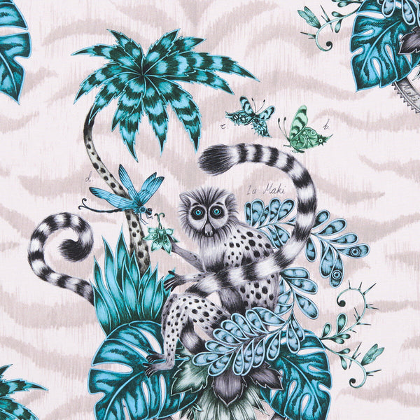 Lemur - Pink  By Clarke And Clarke | Animalia By Emma J Shipley For C&C | Animal/Insects Multipurpose Print