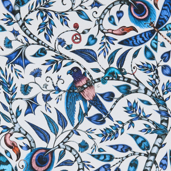 Rousseau - Blue  By Clarke And Clarke | Animalia By Emma J Shipley For C&C | Animal/Insects Multipurpose Print