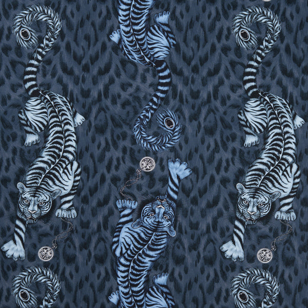 Tigris - Navy  By Clarke And Clarke | Animalia By Emma J Shipley For C&C | Animal/Insects Multipurpose Print