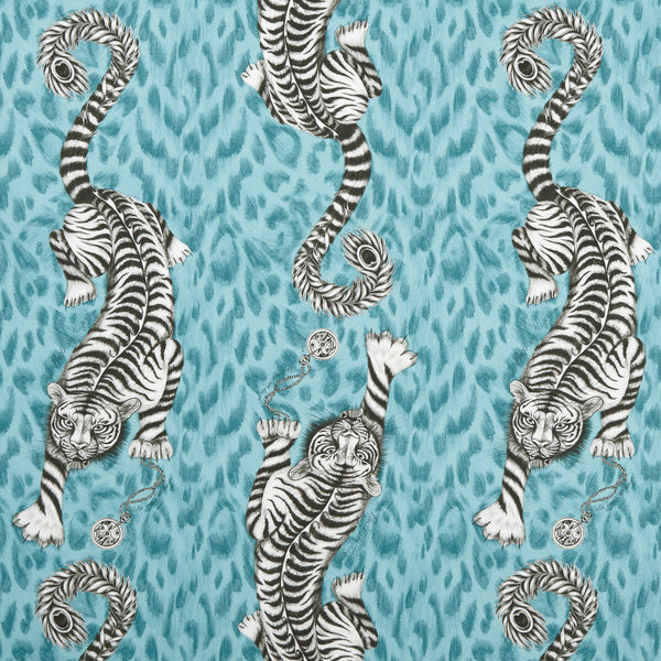Tigris - Teal  By Clarke And Clarke | Animalia By Emma J Shipley For C&C | Animal/Insects Multipurpose Print