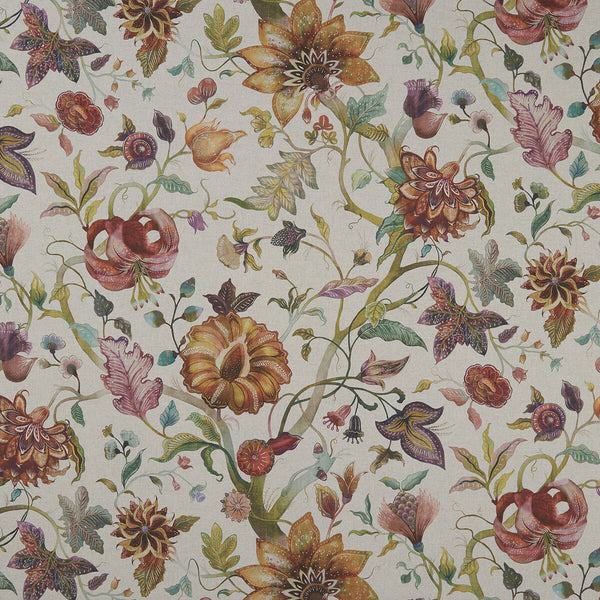 Delilah Culla - Spice/Linen  By Clarke And Clarke | Clarke & Clarke Country Garden | Botanical & Floral Multipurpose Print