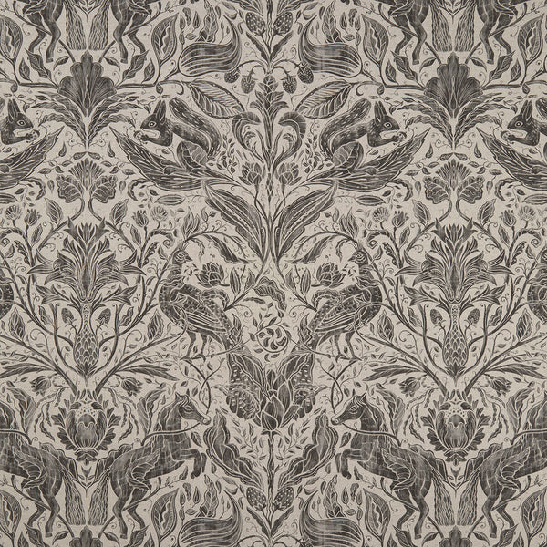Forest Trail - Charcoal  By Clarke And Clarke | Clarke & Clarke Country Garden | Damask Multipurpose Print