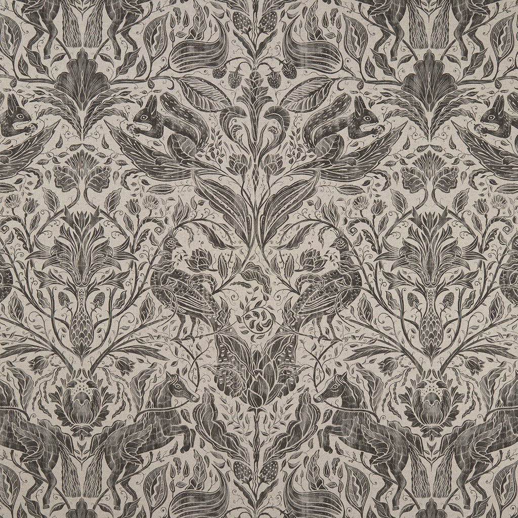 Samples and Purchasing available for Forest Trail - Charcoal  By Clarke And Clarke | Clarke & Clarke Country Garden | Damask Multipurpose Print at Designer Wallcoverings and Fabrics