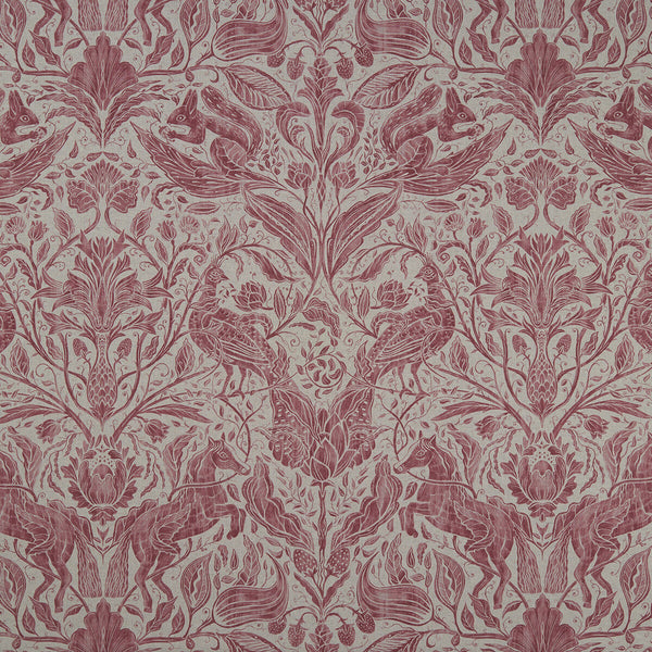 Forest Trail - Raspberry  By Clarke And Clarke | Clarke & Clarke Country Garden | Damask Multipurpose Print