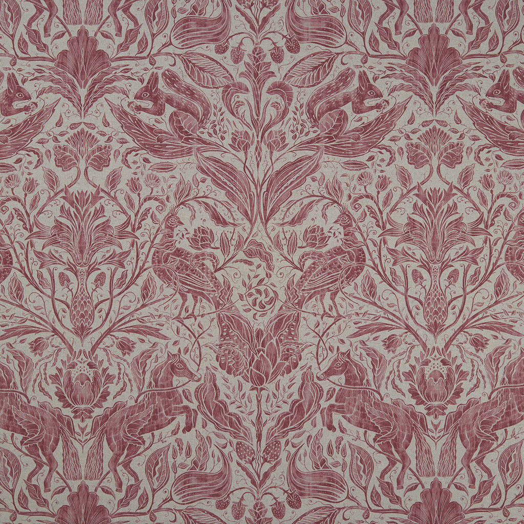 Samples and Purchasing available for Forest Trail - Raspberry  By Clarke And Clarke | Clarke & Clarke Country Garden | Damask Multipurpose Print at Designer Wallcoverings and Fabrics