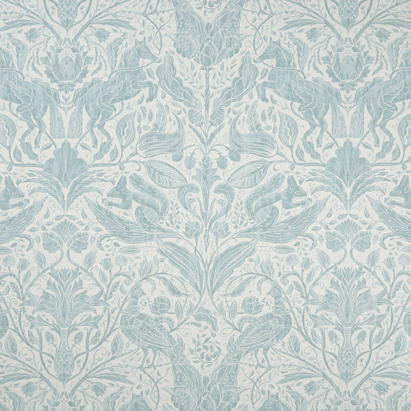 Forest Trail - Duckegg  By Clarke And Clarke | Clarke & Clarke Country Garden | Damask Multipurpose Print