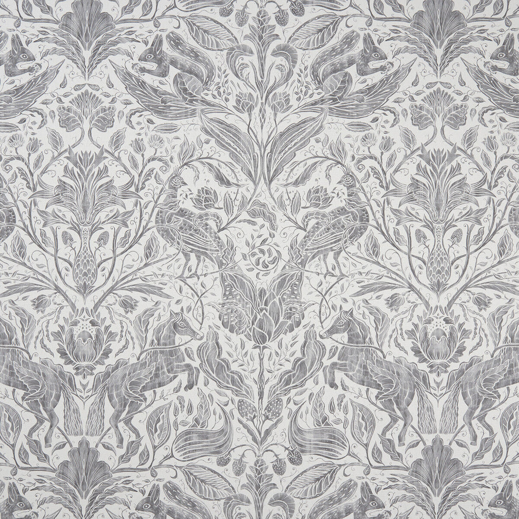 Samples and Purchasing available for Forest Trail - Smoke  By Clarke And Clarke | Clarke & Clarke Country Garden | Damask Multipurpose Print at Designer Wallcoverings and Fabrics