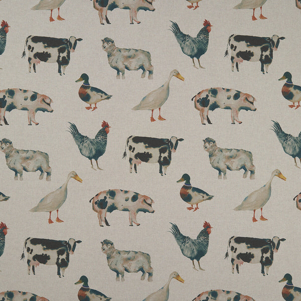On The Farm - Linen  By Clarke And Clarke | Clarke & Clarke Country Garden | Animal/Insects Multipurpose Print
