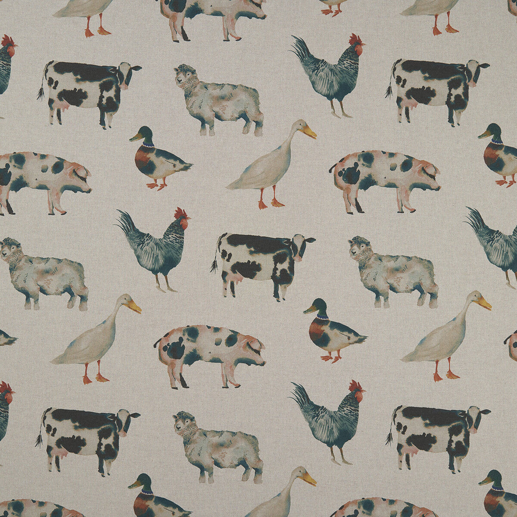 Samples and Purchasing available for On The Farm - Linen  By Clarke And Clarke | Clarke & Clarke Country Garden | Animal/Insects Multipurpose Print at Designer Wallcoverings and Fabrics