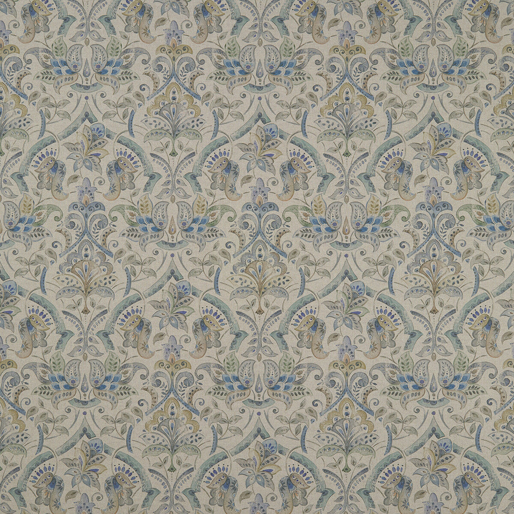 Samples and Purchasing available for Rosalie - Mineral  By Clarke And Clarke | Clarke & Clarke Country Garden | Paisley Multipurpose Print at Designer Wallcoverings and Fabrics