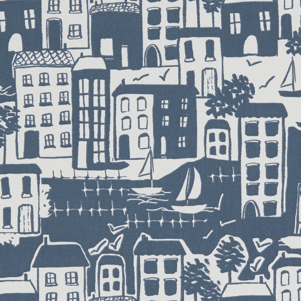 Samples and Purchasing available for Waterside - Navy  By Clarke And Clarke | Land & Sea By Studio G For C&C | Novelty Multipurpose Print at Designer Wallcoverings and Fabrics