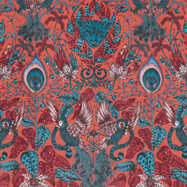 Amazon Velvet - Red  By Clarke And Clarke | Animalia By Emma J Shipley For C&C | Animal/Insects Multipurpose Weave