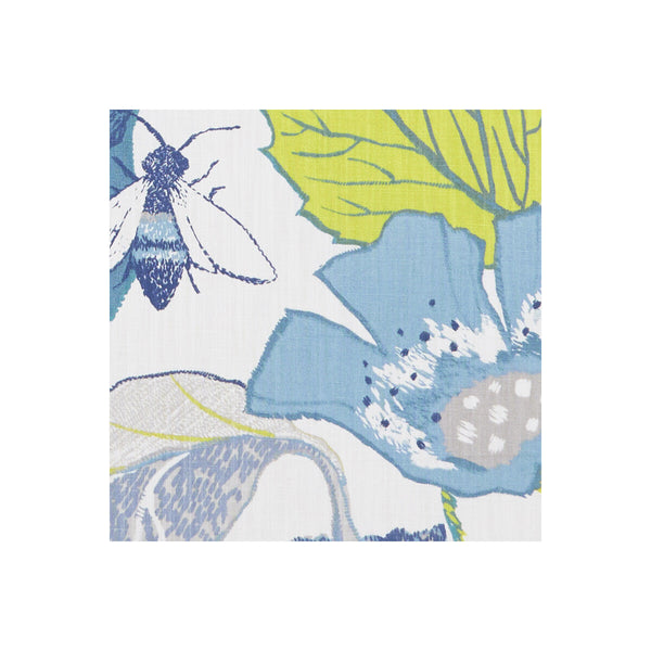 Lotus - Apple/Denim  By Clarke And Clarke | Clarke & Clarke Oriental Garden |Botanical & Floral Modern Multipurpose Print