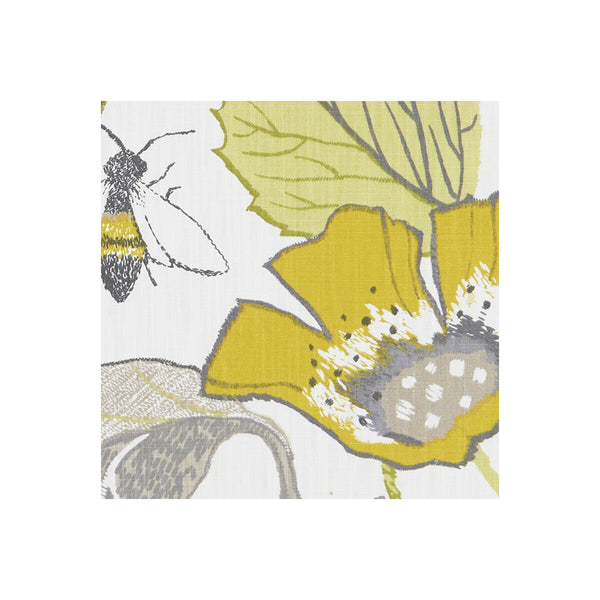 Lotus - Chartreuse/Charcoal  By Clarke And Clarke | Clarke & Clarke Oriental Garden |Botanical & Floral Modern Multipurpose Print