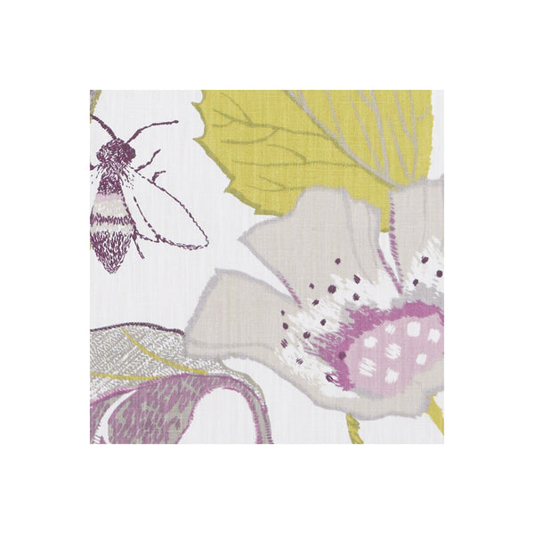Lotus - Damson/Jade  By Clarke And Clarke | Clarke & Clarke Oriental Garden |Botanical & Floral Modern Multipurpose Print