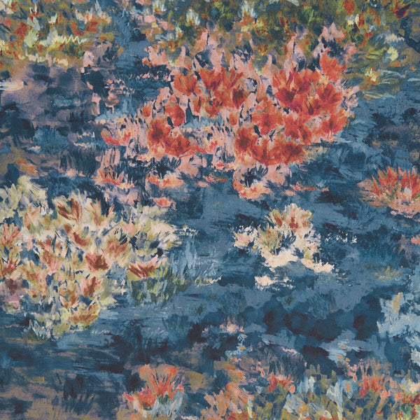 Fiore - Midnight/Spice  By Clarke And Clarke | Clarke & Clarke Exotica |Modern Botanical & Floral Multipurpose Weave