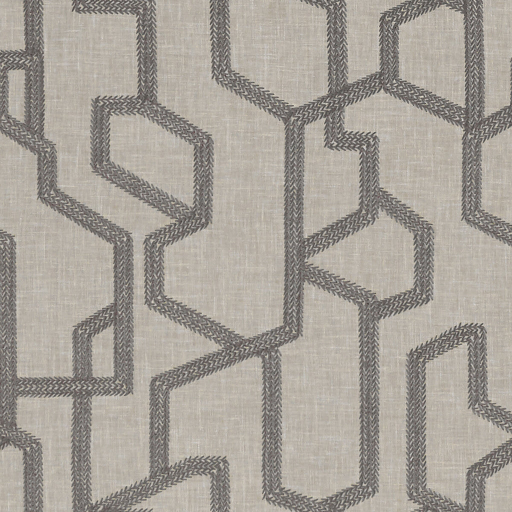 Samples and Purchasing available for Labyrinth - Charcoal  By Clarke And Clarke | Clarke & Clarke Exotica |  Drapery Embroidery at Designer Wallcoverings and Fabrics