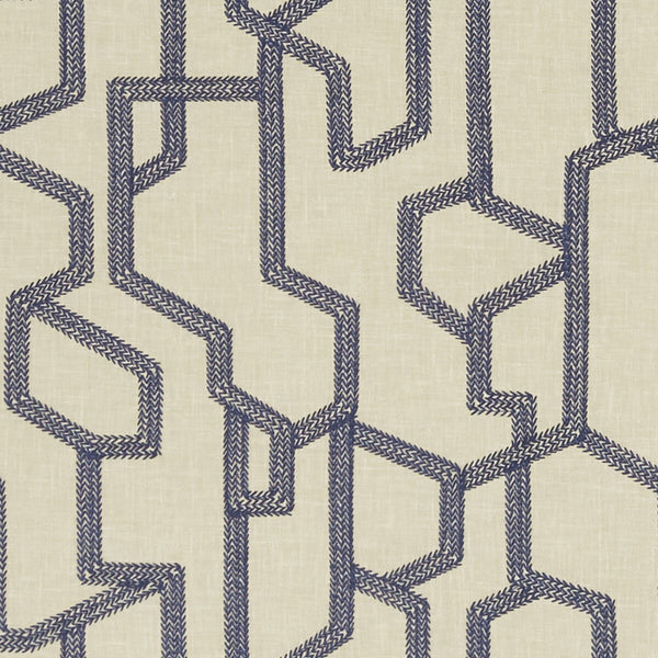 Labyrinth - Midnight  By Clarke And Clarke | Clarke & Clarke Exotica |  Drapery Embroidery