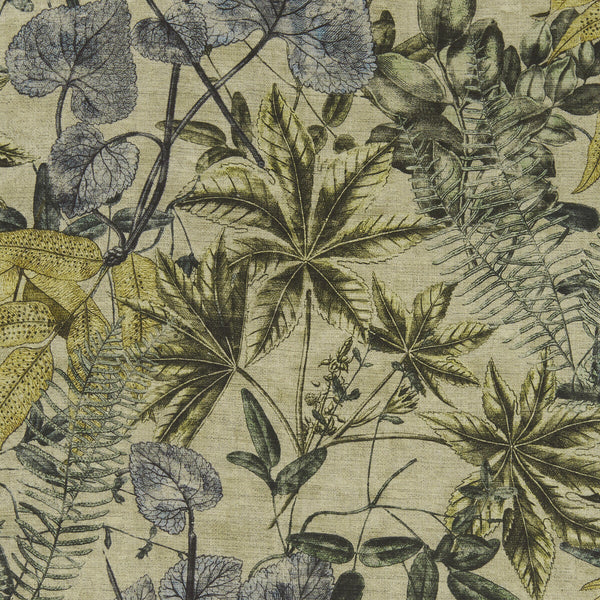 Madagascar - Mineral/Citron  By Clarke And Clarke | Clarke & Clarke Exotica | Botanical & Floral Multipurpose Print