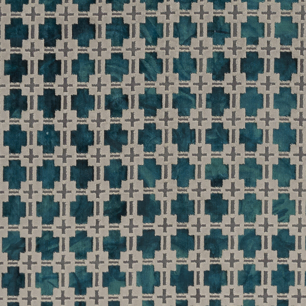 Samples and Purchasing available for Maui - Kingfisher  By Clarke And Clarke | Clarke & Clarke Exotica |Modern Geometric Multipurpose Weave at Designer Wallcoverings and Fabrics