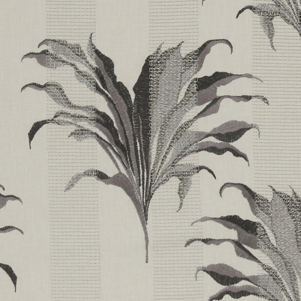 Palma - Charcoal  By Clarke And Clarke | Clarke & Clarke Exotica | Botanical & Floral Drapery Embroidery
