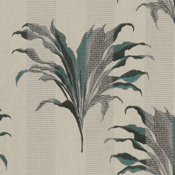 Palma - Kingfisher  By Clarke And Clarke | Clarke & Clarke Exotica | Botanical & Floral Drapery Embroidery