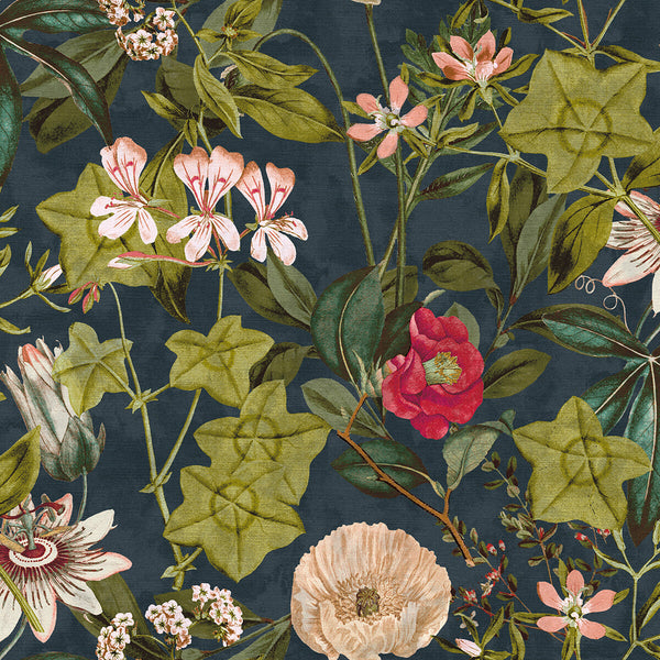 Passiflora - Midnight/Spice  By Clarke And Clarke | Clarke & Clarke Exotica | Botanical & Floral Multipurpose Weave