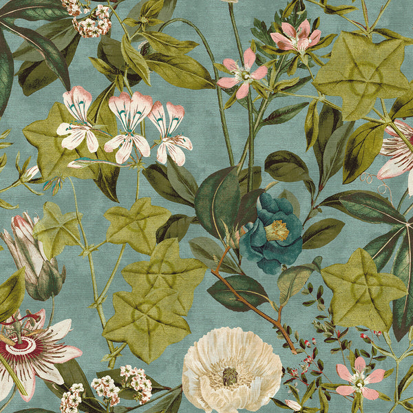 Passiflora - Mineral/Blush  By Clarke And Clarke | Clarke & Clarke Exotica | Botanical & Floral Multipurpose Weave