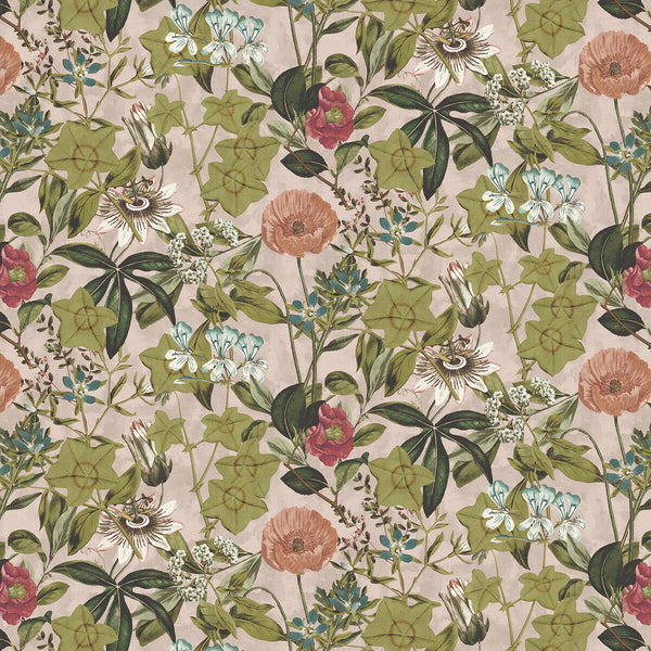 Passiflora - Blush Velvet Pink By Clarke And Clarke | Clarke & Clarke Exotica 2 | Botanical & Floral Multipurpose Velvet