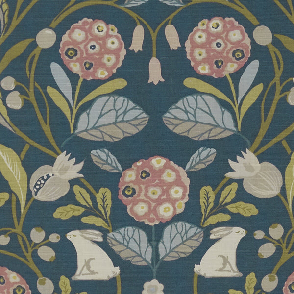 Forester - Teal/Blush  By Clarke And Clarke | Sherwood By Studio G For C&C |Animal/Insects Flora & Fauna Multipurpose Print