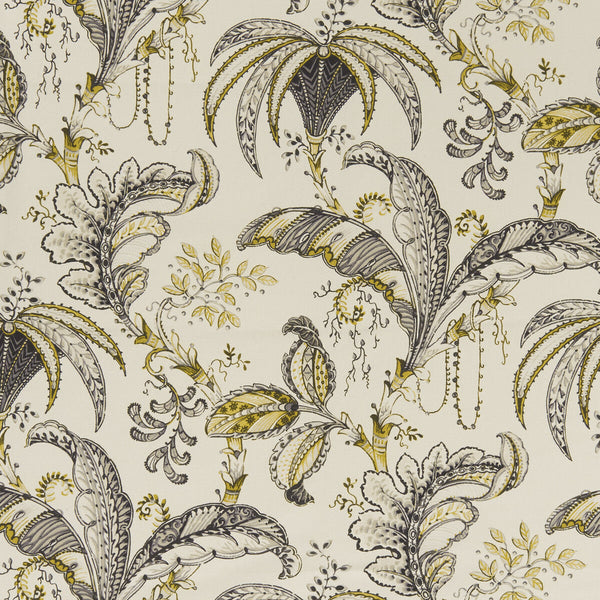Ophelia - Charcoal/Ochre  By Clarke And Clarke | Clarke & Clarke Eden | Botanical & Floral Multipurpose Print