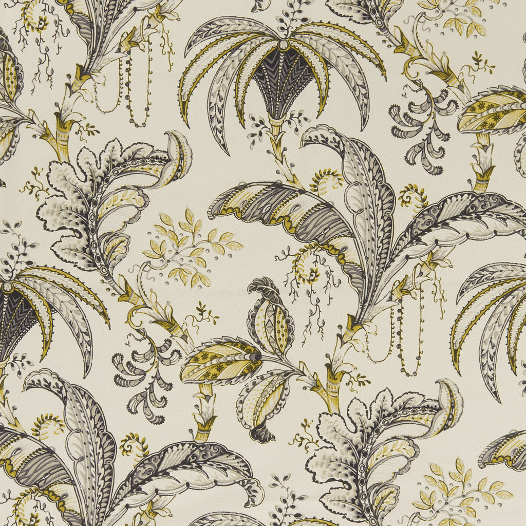 Samples and Purchasing available for Ophelia - Charcoal/Ochre  By Clarke And Clarke | Clarke & Clarke Eden | Botanical & Floral Multipurpose Print at Designer Wallcoverings and Fabrics