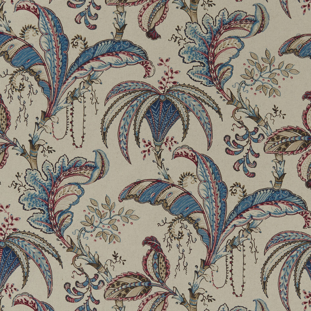 Samples and Purchasing available for Ophelia - Denim  By Clarke And Clarke | Clarke & Clarke Eden | Botanical & Floral Multipurpose Print at Designer Wallcoverings and Fabrics