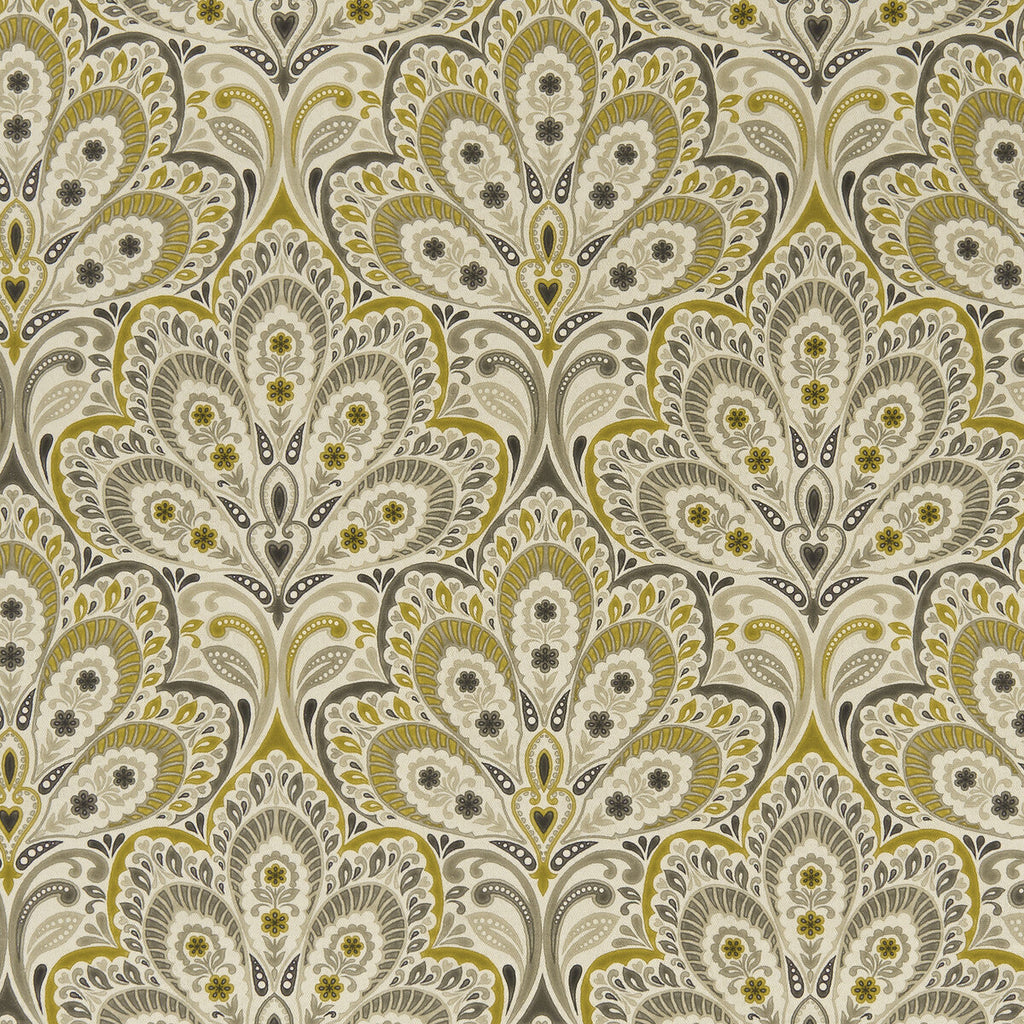 Samples and Purchasing available for Persia - Charcoal/Ochre  By Clarke And Clarke | Clarke & Clarke Eden | Paisley Multipurpose Print at Designer Wallcoverings and Fabrics