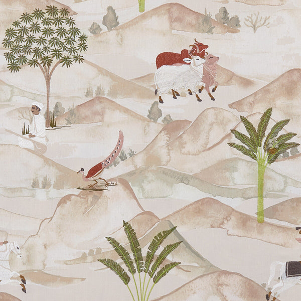 Sahara - Apple/Blush  By Clarke And Clarke | Clarke & Clarke Prince Of Persia | Animal/Insects Multipurpose Print