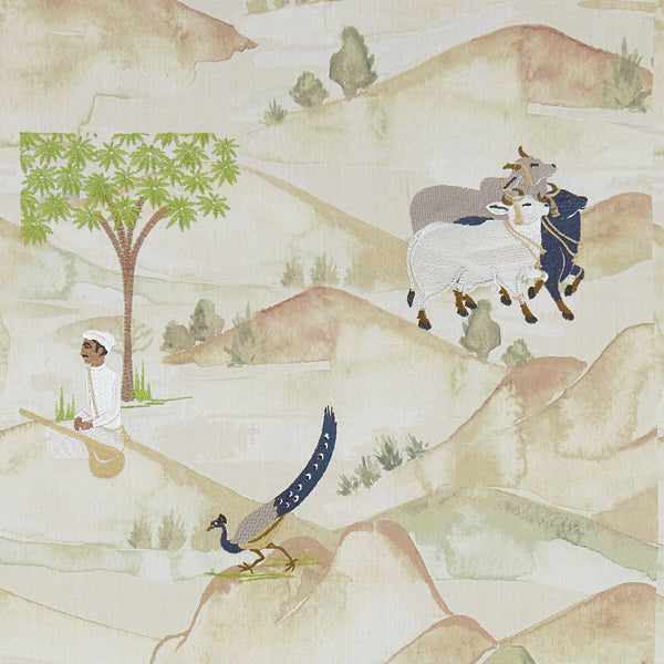 Sahara - Denim  By Clarke And Clarke | Clarke & Clarke Prince Of Persia | Animal/Insects Multipurpose Print