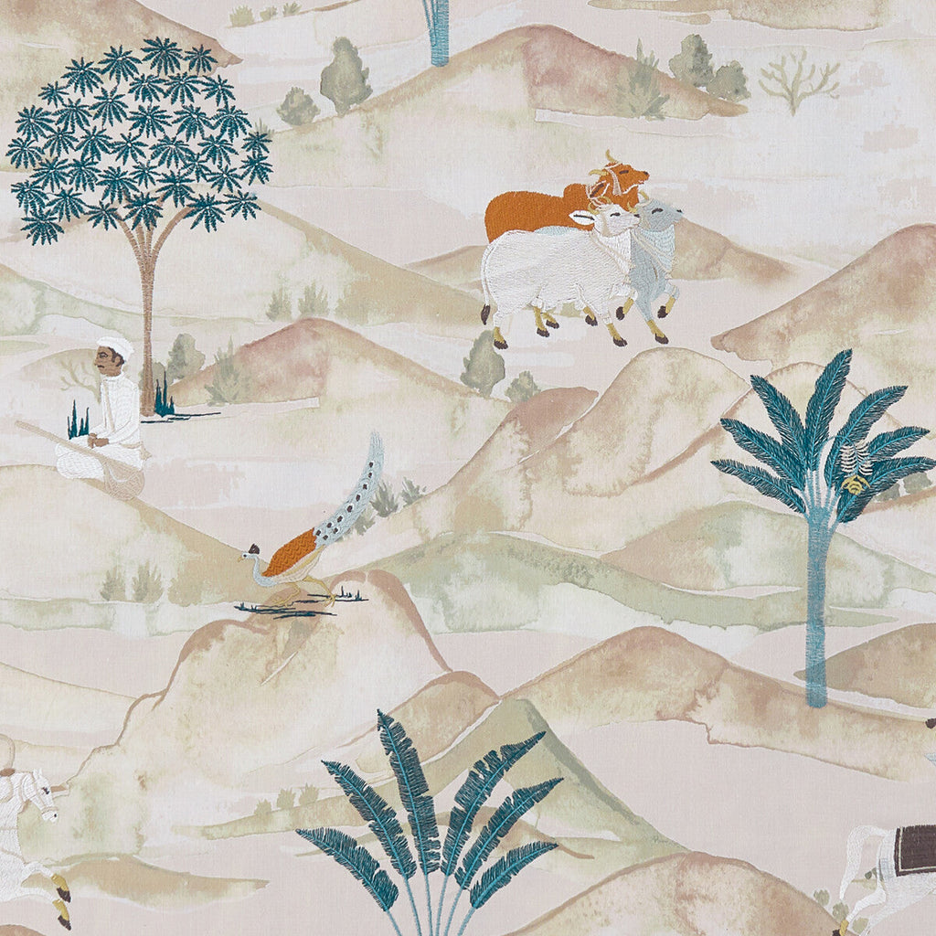 Samples and Purchasing available for Sahara - Teal/Spice  By Clarke And Clarke | Clarke & Clarke Prince Of Persia | Animal/Insects Multipurpose Print at Designer Wallcoverings and Fabrics