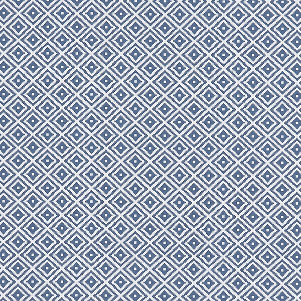 Kiki - Denim  By Clarke And Clarke | Co-Ordinates By Studio G For C&C |Diamond Small Scale Upholstery Print