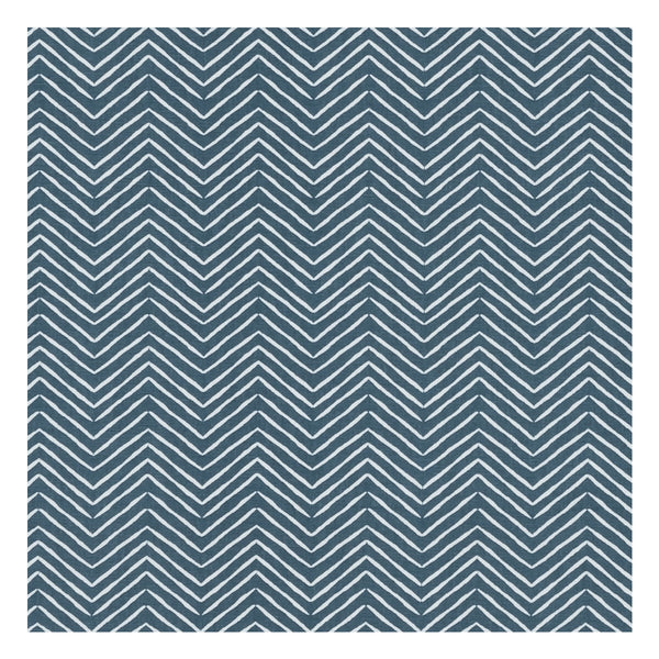 Pica - Denim  By Clarke And Clarke | Co-Ordinates By Studio G For C&C |Modern Flamestitch Upholstery Print