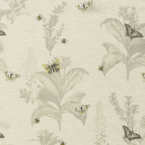 Monarch - Chartreuse Ivory By Clarke And Clarke | Clarke & Clarke Botanist | Flora & Fauna Multipurpose