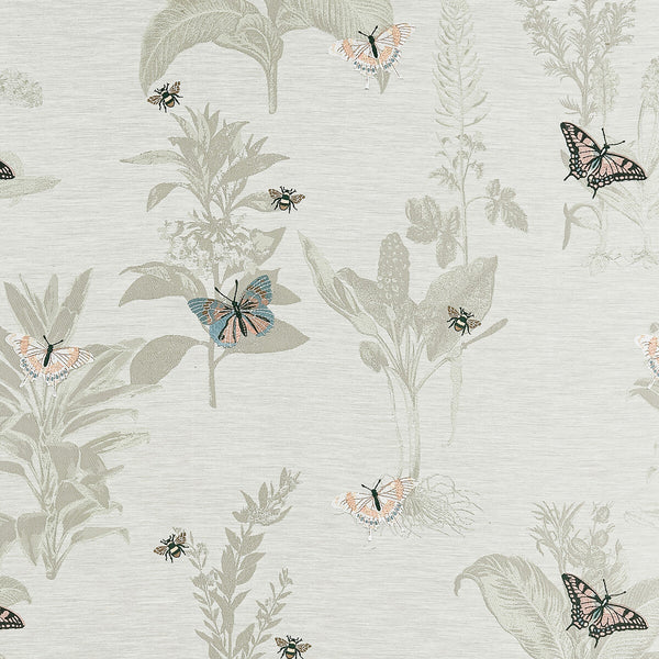 Monarch - Eau De Nil Ivory By Clarke And Clarke | Clarke & Clarke Botanist | Flora & Fauna Multipurpose